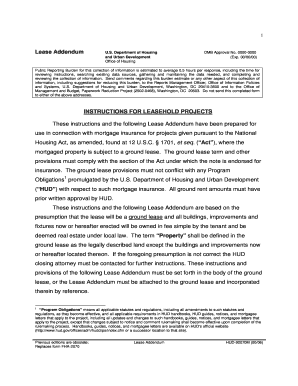 Lease Addendum for HUD Insured Properties