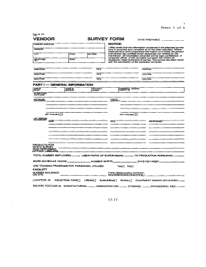 Vendor Survey Form