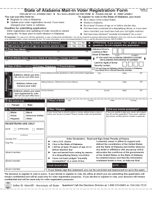 Alabama Voter Registration Form