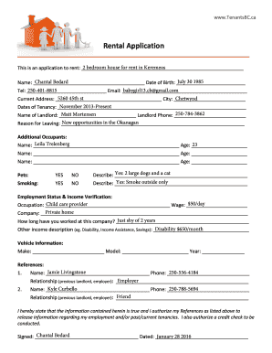 Rental Application Form