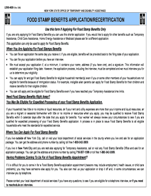 New York Food Stamp Benefits Application