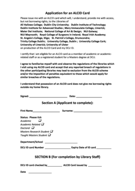 ALCID Card Application Form