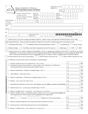 Missouri Corporation Income Tax Return