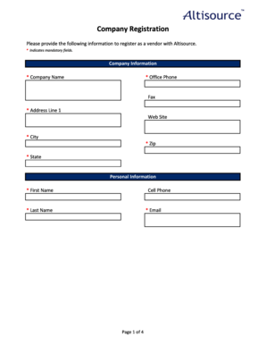 Vendor Registration Form