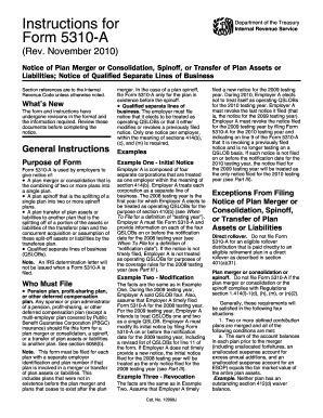 Instructions for Form 5310-A