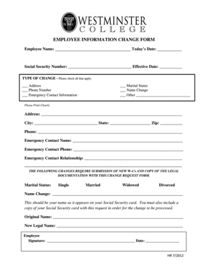 Employee Information Change Form
