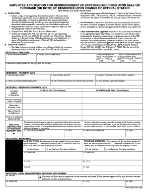 Employee Residence Reimbursement Form