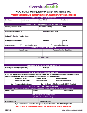 Preauthorization Request Form