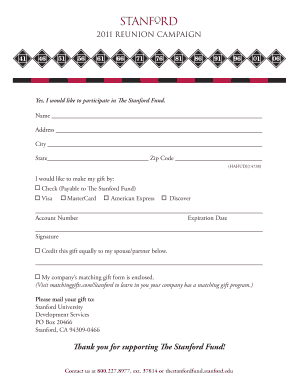 Stanford Fund Donation Form