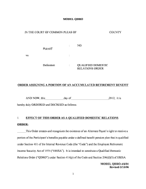 Qualified Domestic Relations Order