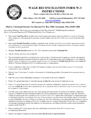 W-3 Wage Reconciliation Form
