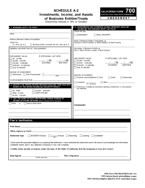 California Form 700 Schedule A-2