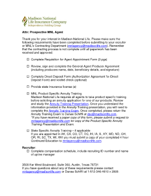 Requisition for Agent Appointment Form
