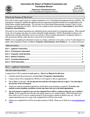 USCIS Form I-693 Medical Examination and Vaccination Record