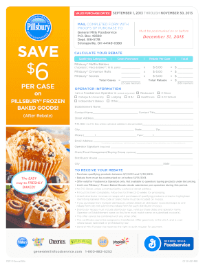 Pillsbury Foodservice Rebate Form