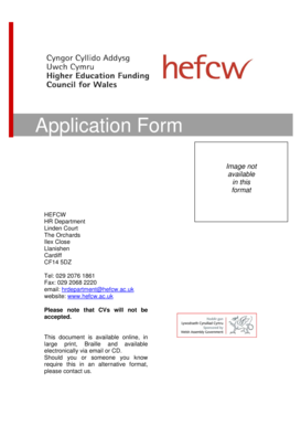 HEFCW Application Form