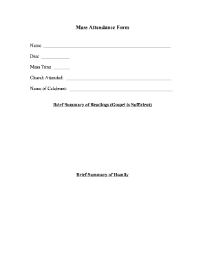 Mass Attendance Form