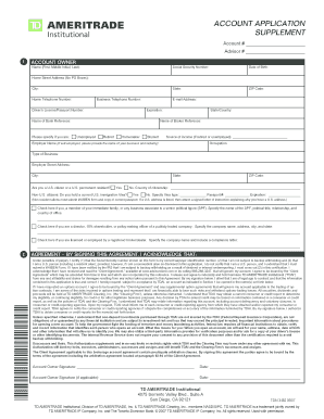 Account Application Supplement