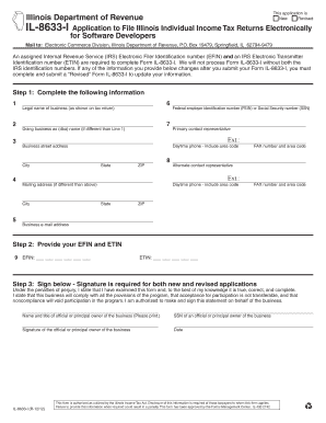 Illinois Form IL-8633-I Application