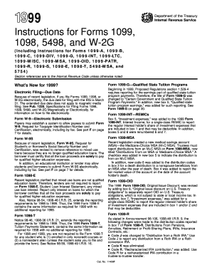 IRS Instructions for Forms 1099, 1098, 5498, and W-2G