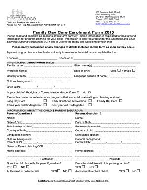 Family Day Care Enrolment Form