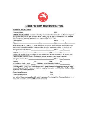 Rental Property Registration Form
