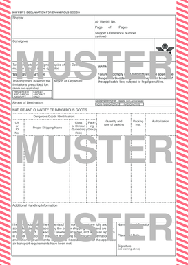 Shipper's Declaration for Dangerous Goods