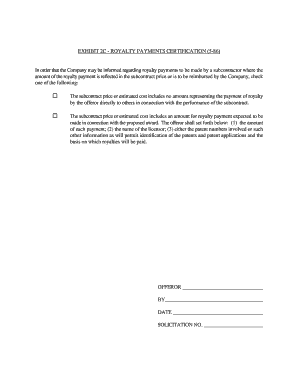 Royalty Payments Certification