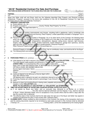 AS IS Residential Contract For Sale And Purchase