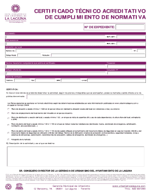Certificado Técnico Acreditativo de Cumplimiento de Normativa