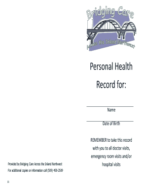 Personal Health Record Form