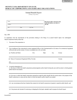 Pennsylvania Annual Benefit Report