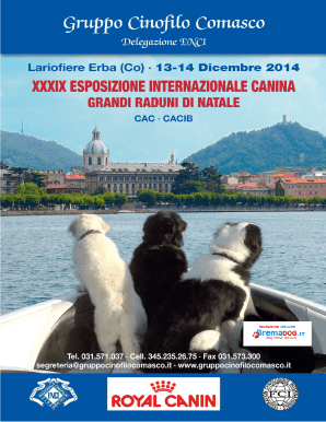Modulo di Iscrizione Esposizione Canina