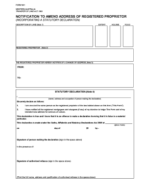 Western Australia Land Address Change Notification