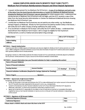 Hawaii Medicare Part B Reimbursement Request