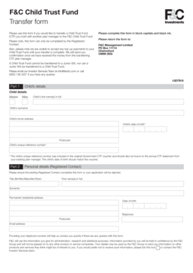 UK Child Trust Fund Transfer Form