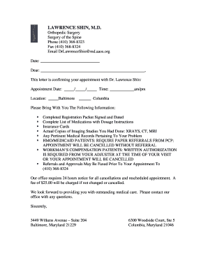 Appointment Confirmation Letter