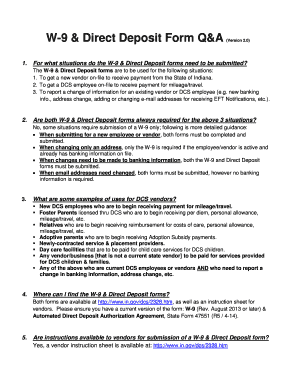 W-9 & Direct Deposit Form