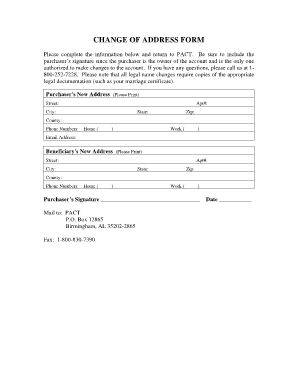 Change of Address Form