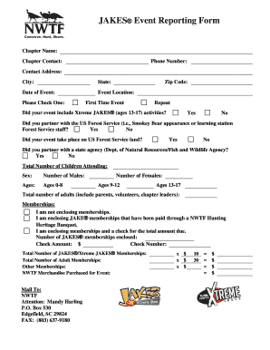 JAKES Event Reporting Form