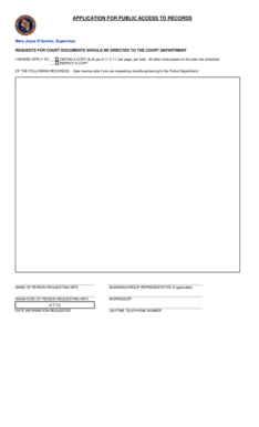 Application for Public Access to Records