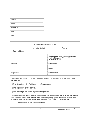 Utah Petition to Modify Parent-time