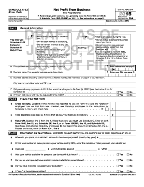 Schedule C-EZ (Form 1040) 2015