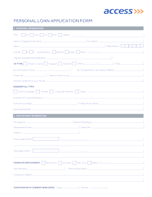Personal Loan Application Form