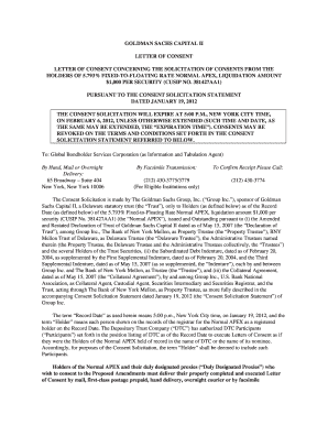 Goldman Sachs Capital II Consent Letter