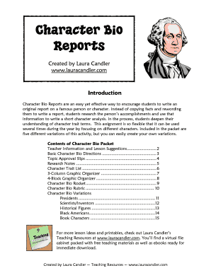 Character Bio Report Template