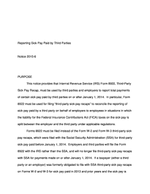 IRS Form 8922 Third-Party Sick Pay Recap
