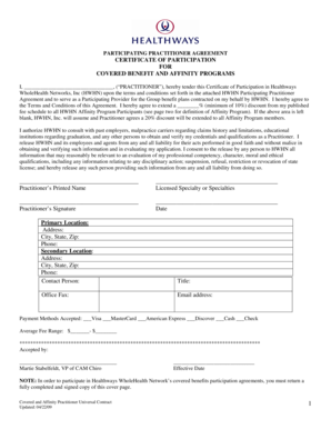 Participating Practitioner Agreement