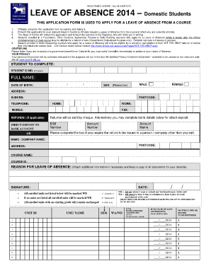 Leave of Absence Application Form