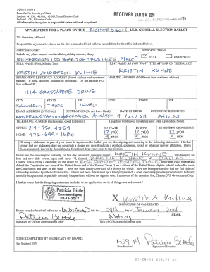 Texas Election Ballot Application